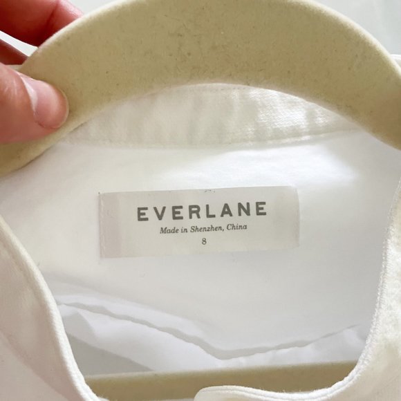 Everlane White Tuxedo Long Sleeve Blouse - Picture 3 of 6